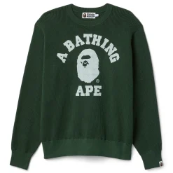 A Bathing Ape College Waffle Crewneck Sweater