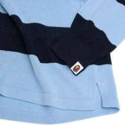 A Bathing Ape Jacquard Multilogo Stripe Relaxed Fit Ls Tee