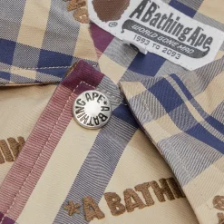 A Bathing Ape Logo Check Pattern Coach Jacket