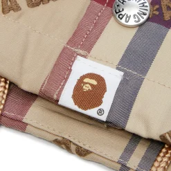 A Bathing Ape Logo Check Pattern Coach Jacket