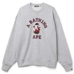 A Bathing Ape Map Camo College Relax Fit Crewneck Sweatshirt