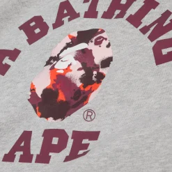 A Bathing Ape Map Camo College Relax Fit Crewneck Sweatshirt