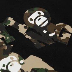 A Bathing Ape Map Camo College Milo Tee