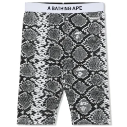 A Bathing Ape Womens Snake Pattern Biker Shorts