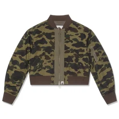 A Bathing Ape Womens 1st Camo Cropped Bomber Jacket
