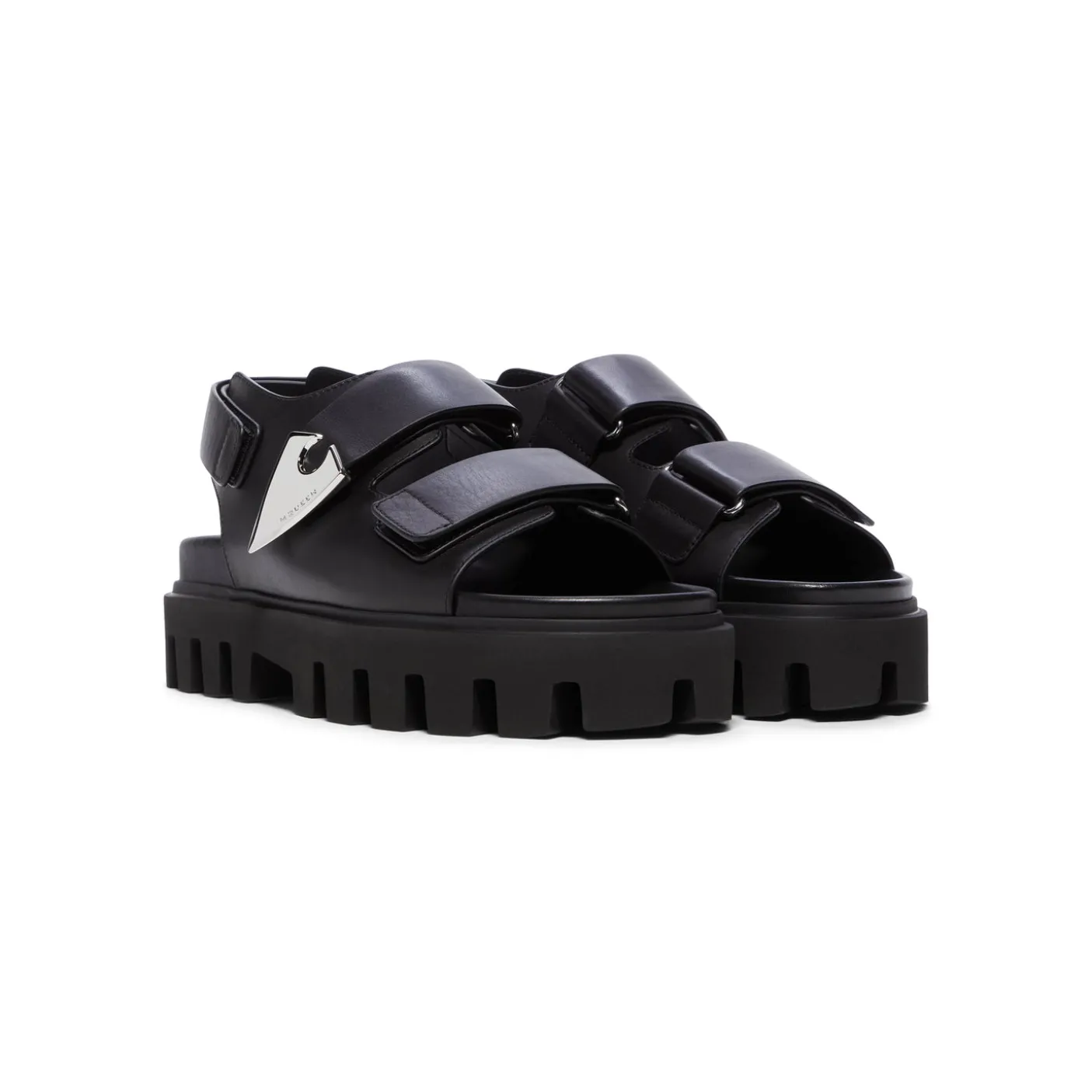 Alexander McQueen Leather Dual-Grip Platform Sandals