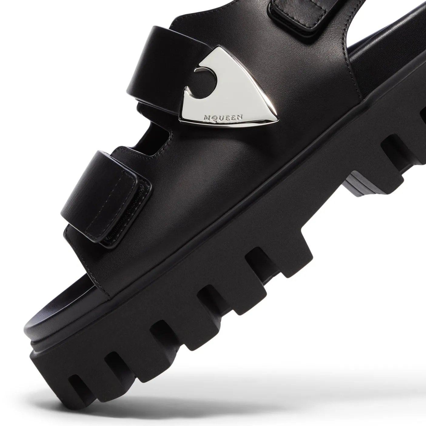 Alexander McQueen Leather Dual-Grip Platform Sandals