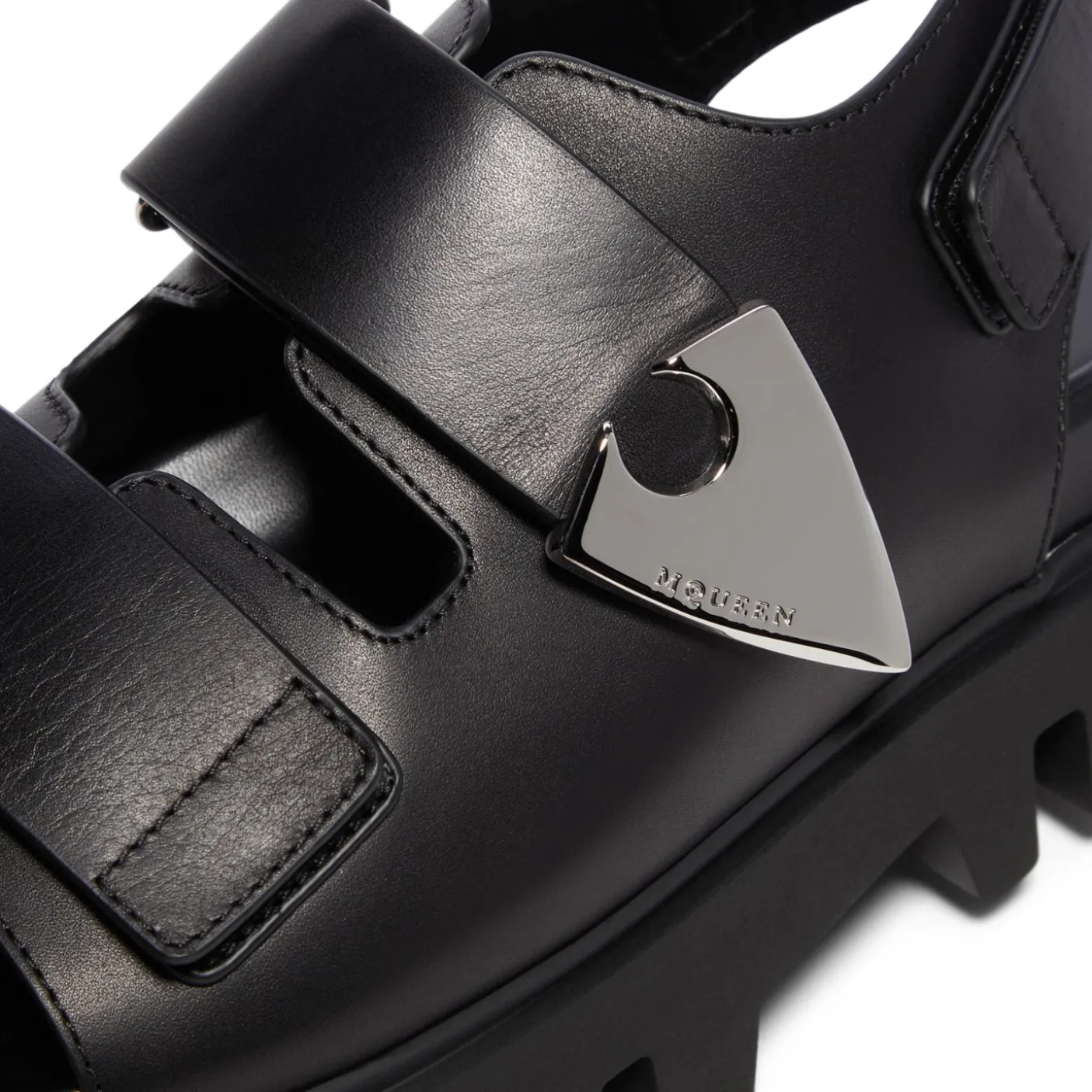 Alexander McQueen Leather Dual-Grip Platform Sandals