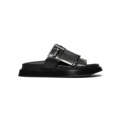 Alexander McQueen T-Bar Fringed Slides
