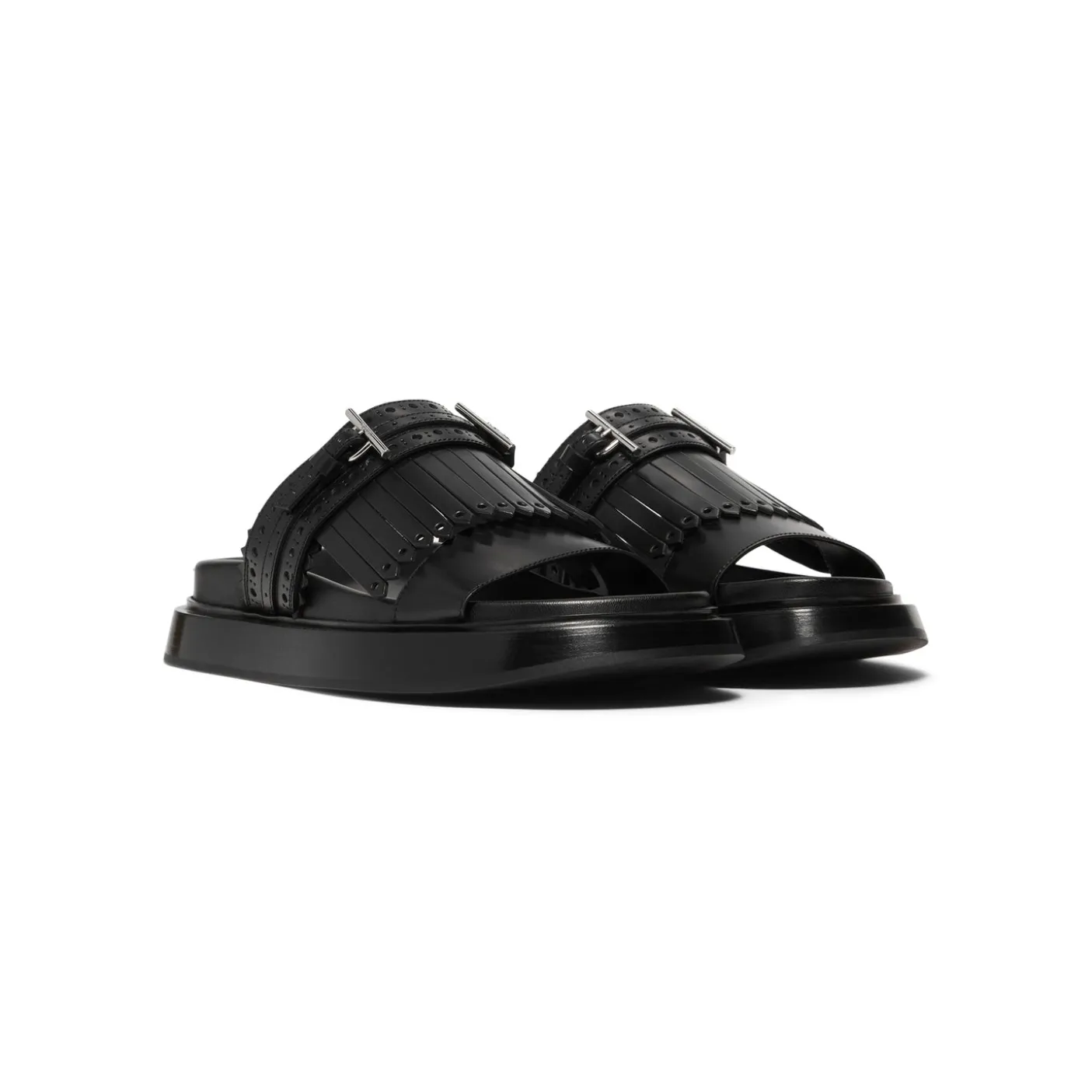 Alexander McQueen T-Bar Fringed Slides