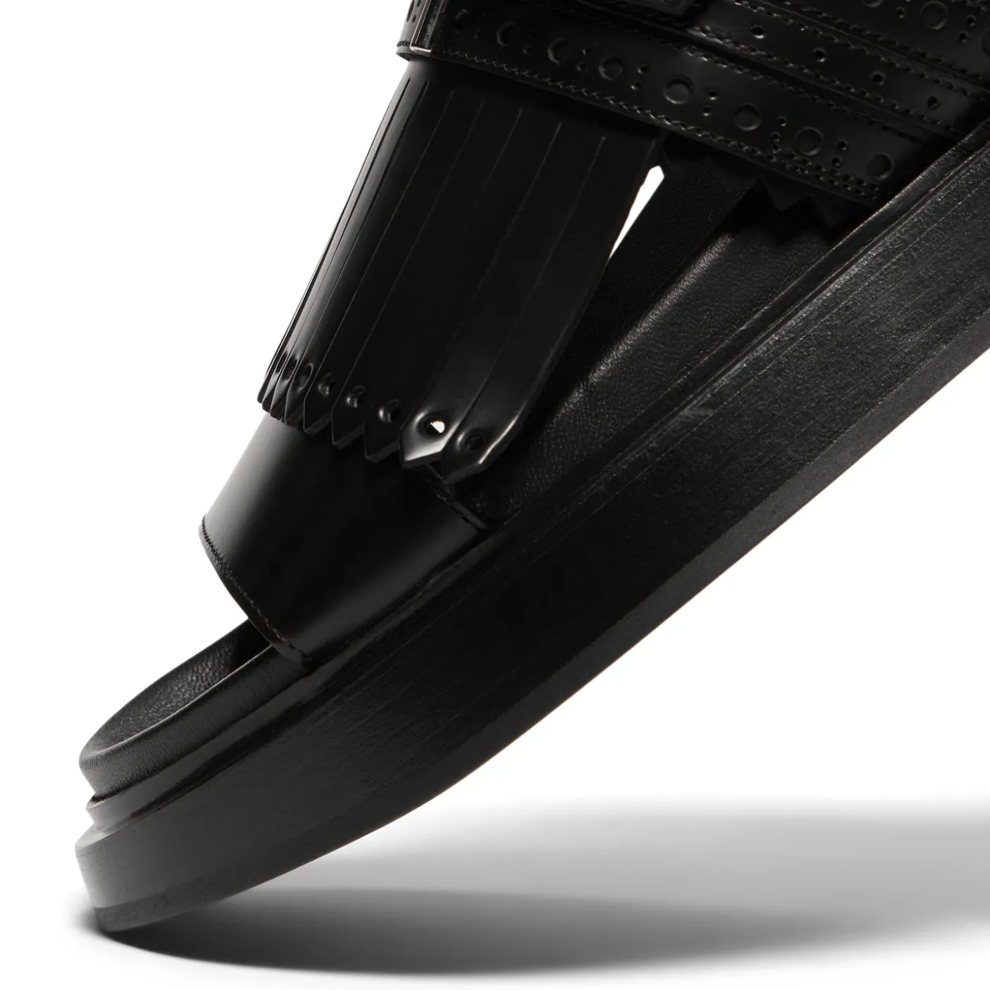 Alexander McQueen T-Bar Fringed Slides