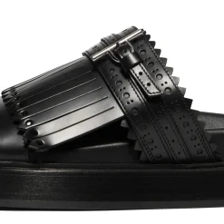 Alexander McQueen T-Bar Fringed Slides