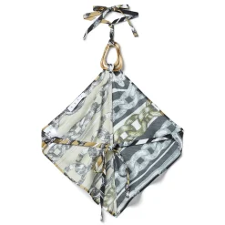 AREA Chain Printed Crystal Link Handkerchief Top