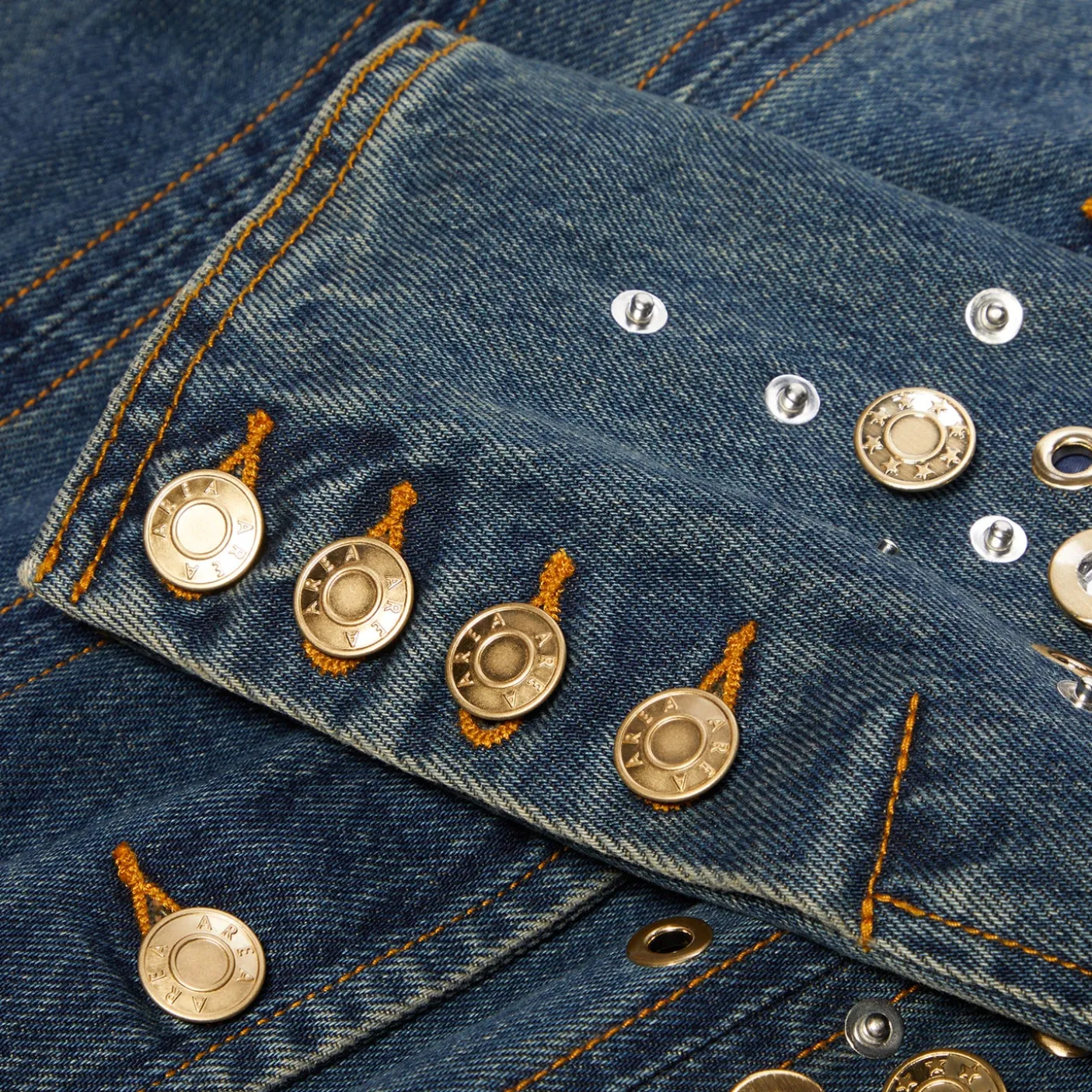AREA Crystal Button Studded Blazer Dress