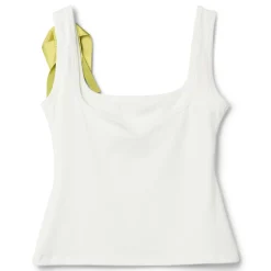 AREA Crystal Embellished Bow Tank Top