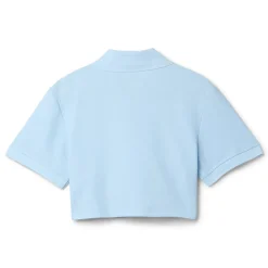 AREA Crystal Heart Cutout Cropped Polo