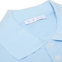 AREA Crystal Heart Cutout Cropped Polo