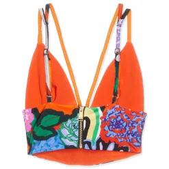 AREA Heart Printed Bustier Top