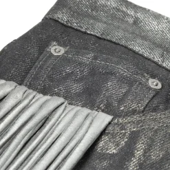 AREA Metallic Fringe Straight Leg Jean