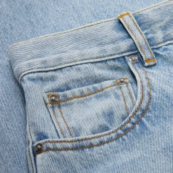 AREA Wide Leg Crystal Slit Jean