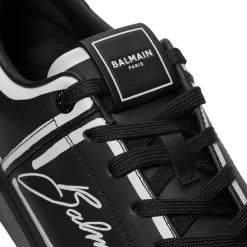 Balmain B-Court-Printed Balmain Calfskin