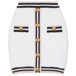 Balmain Buttoned Maze Monogram Skirt