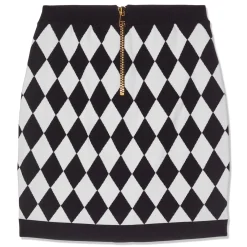 Balmain Diamond Jacquard Knit Mini Skirt