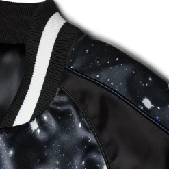 Balmain Earth & Stars Print Zipped Varsity Jacket