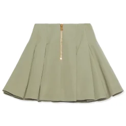 Balmain Escargot Belted Flare Short Skirt