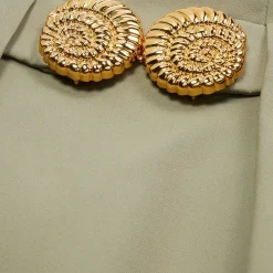 Balmain Escargot Belted Flare Short Skirt
