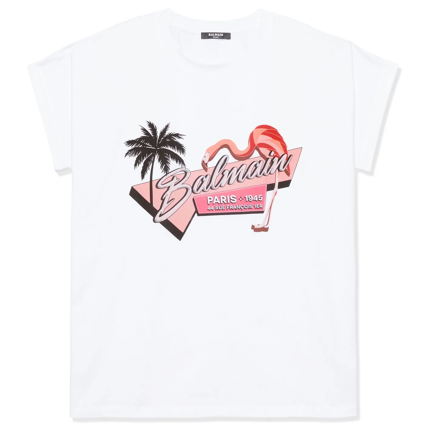 Balmain Flamingo Print T-Shirt