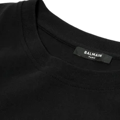 Balmain Flocked Letter Logo T-Shirt