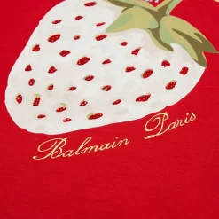 Balmain Fraise Print Crop T-Shirt