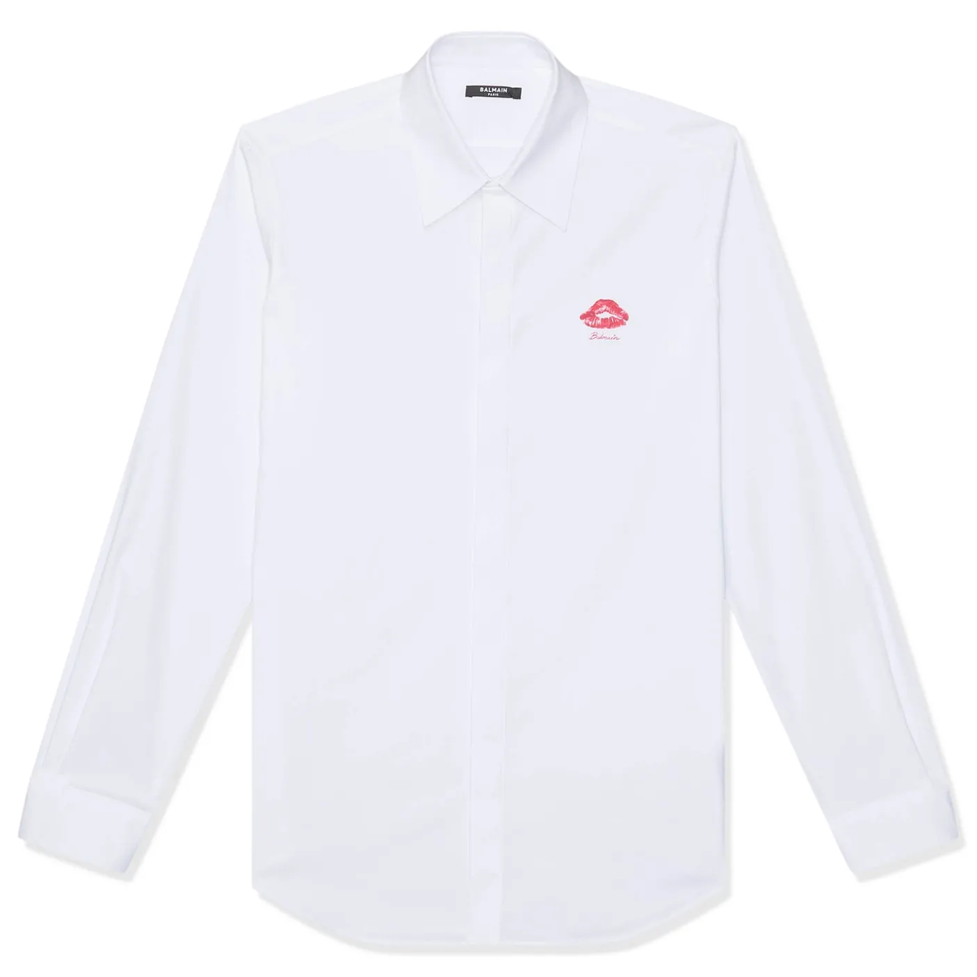 Balmain Kiss Print Poplin Shirt