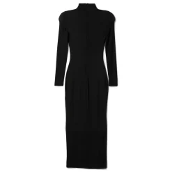 Balmain Long Sleeve Print Face Bodycon Long Dress