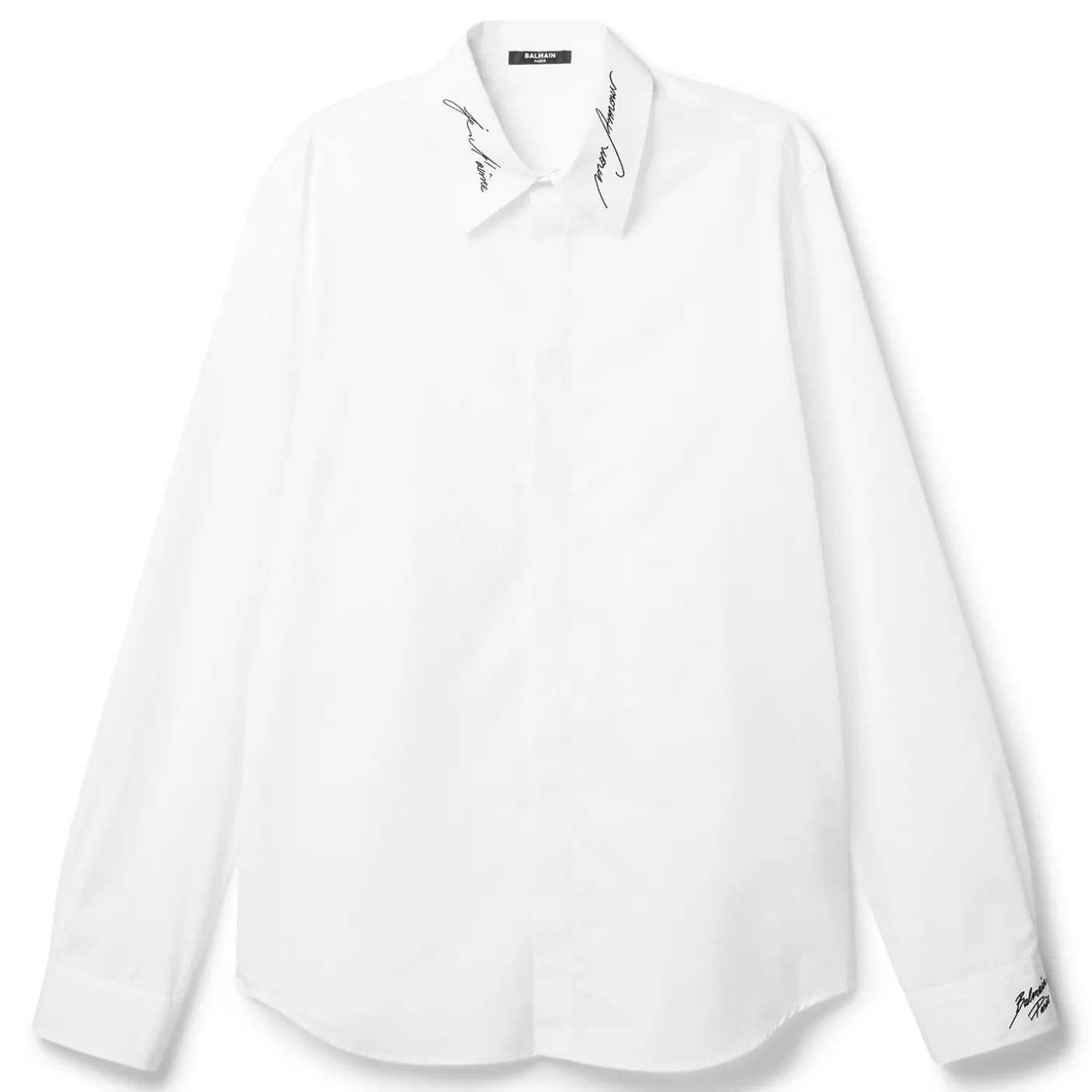 Balmain Love Letter Embroidered Button-Up Shirt