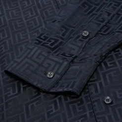 Balmain Monogram Jacquard Satin Pyjama Shirt