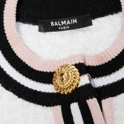 Balmain Short Sleeve Buttoned Maze Monogram Cardigan