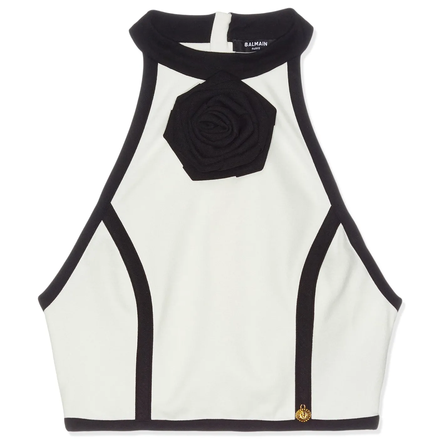 Balmain SL Rose Detail Jersey Top