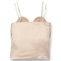 Balmain Thin Straps Bustier Satin Draped Top