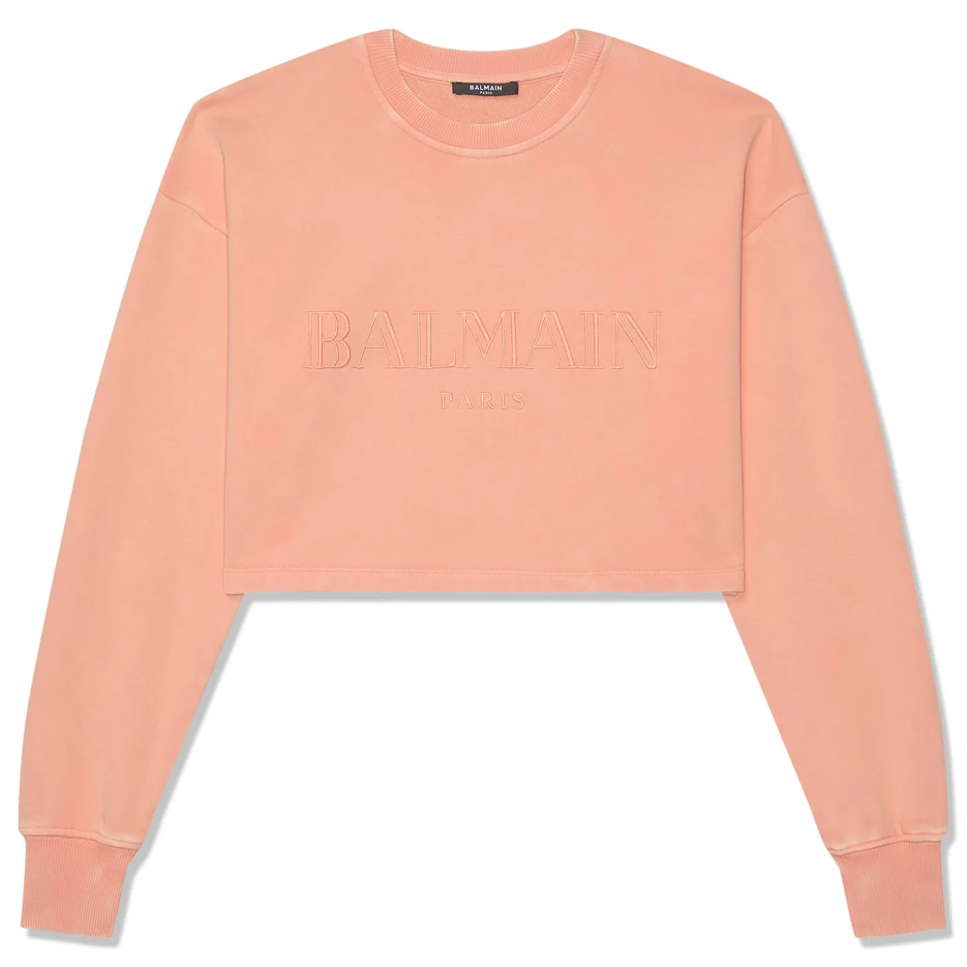 Balmain Vintage Logo Embroidery Cropped Sweatshirt