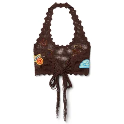 Casablanca Crochet Bralette With Patches