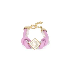 Casablanca Knotted Gold Plated Pearl Bracelet