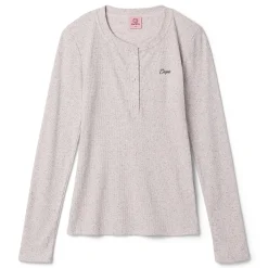 CNCPTS Henley Speckle Long Sleeve Top