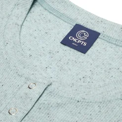 CNCPTS Henley Speckle Long Sleeve Top