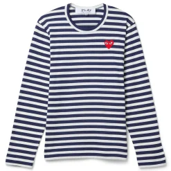 Comme Des Garcons PLAY T-Shirt Long Sleeve Red Emblem Knit