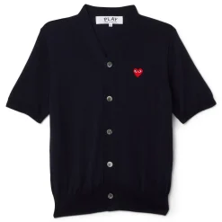 Comme Des Garcons Play V-Neck Cardigan Short Sleeve