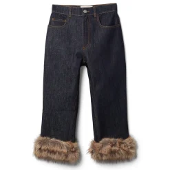 COPERNI Faux Fur Hem Corsair Denim Trousers