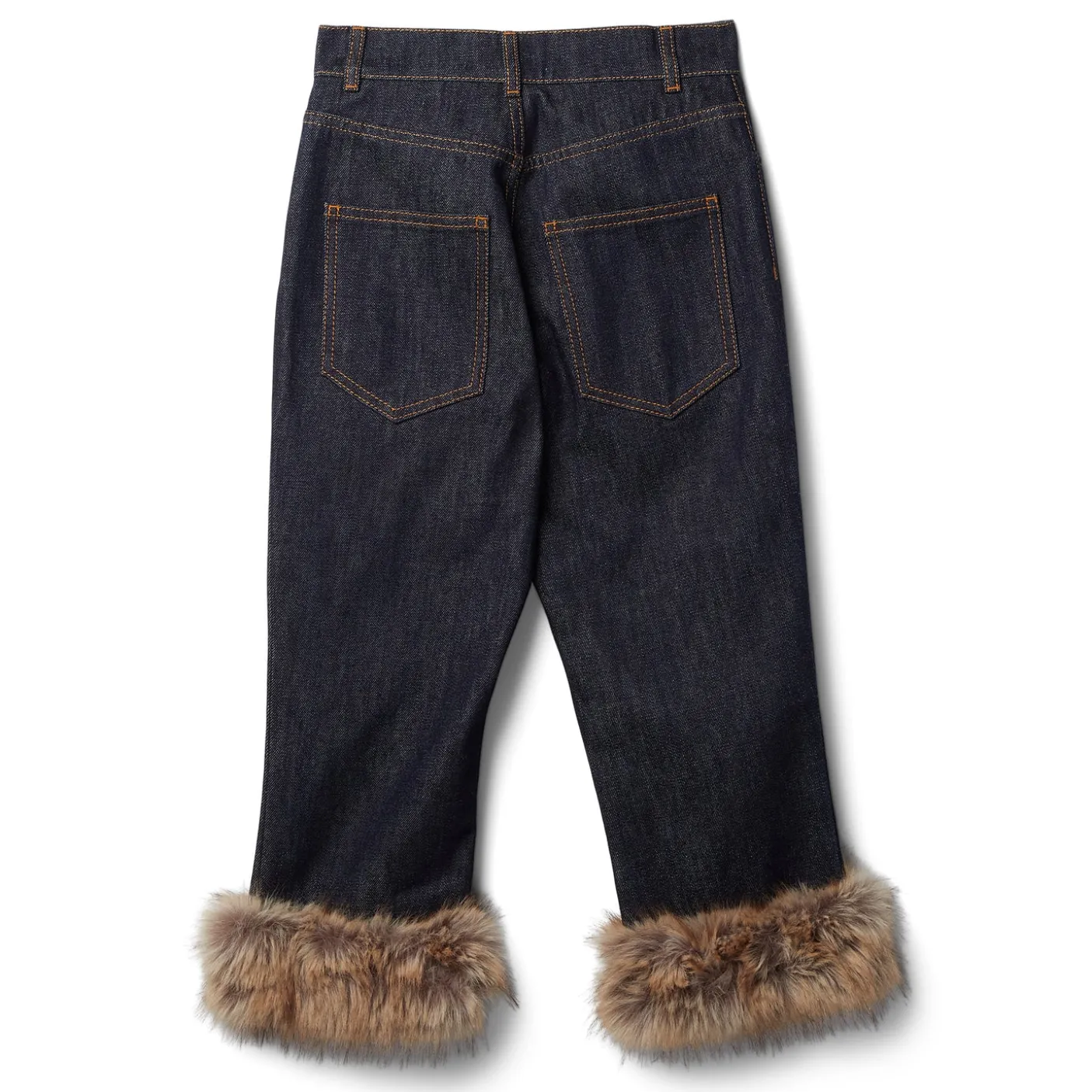 COPERNI Faux Fur Hem Corsair Denim Trousers