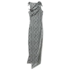 COPERNI Snake Print Asymmetric Flower Gown